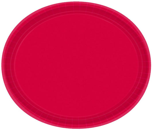 Paper Plates Oval 30cm Apple Red