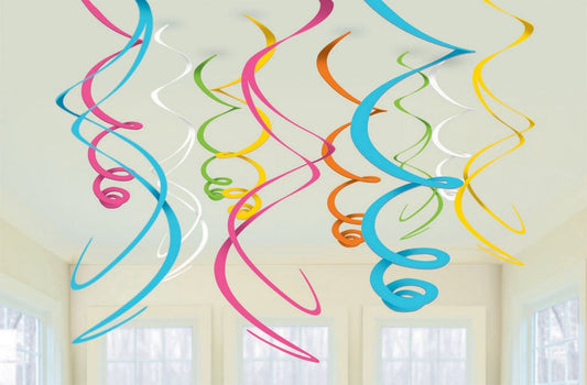 Plastic Swirl Decorations - Multi