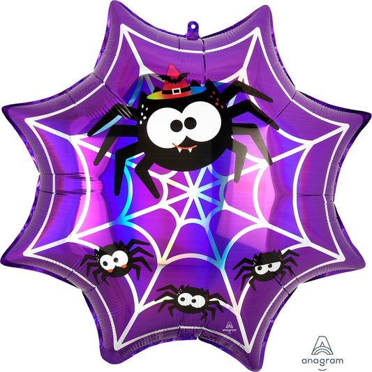 SuperShape Holographic Iridescent Spiderweb & Spiders P40