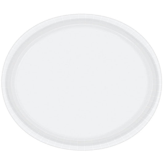 Paper Plates Oval 30cm Frosty White