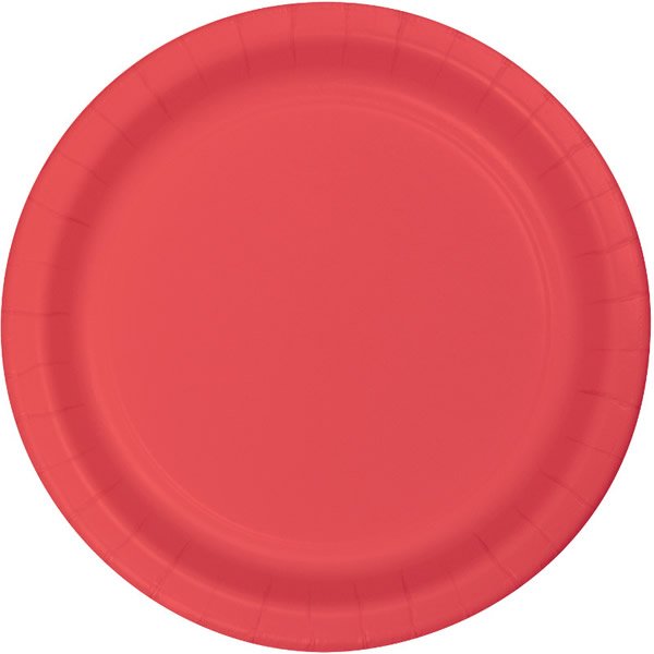 Coral Lunch Plates Paper 18cm