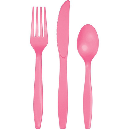 Candy Pink Cutlery Set Plastic