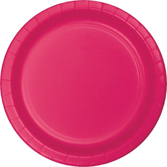 Hot Magenta Lunch Plates Paper 18cm