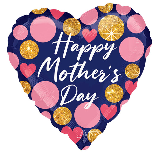 Jumbo HX Happy Mother's Day Navy & Glitter Dots P32