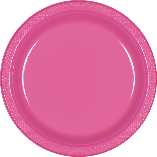 Premium Plastic Plates 26cm 20 Pack - Bright Pink