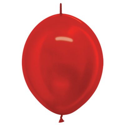 Sempertex 28cm Link O Loon Metallic Red Latex Balloons 515, 25PK