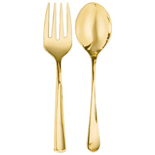 Premium Gold Serving Spoons & Forks Set