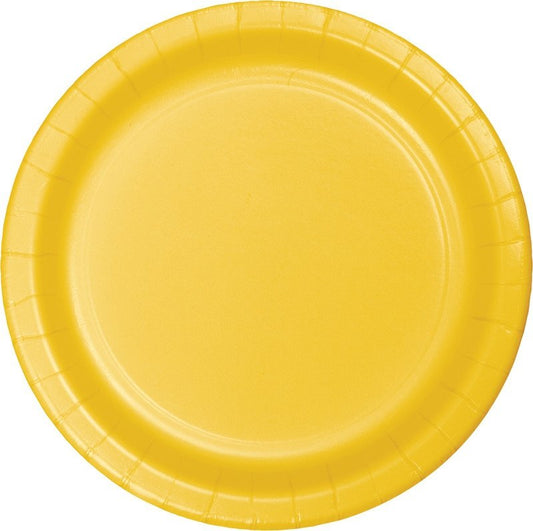 School Bus Yellow Lunch Plates Paper 18cm