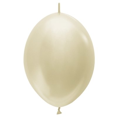 Sempertex 28cm Link O Loon Satin Pearl Ivory Latex Balloons 473, 25PK