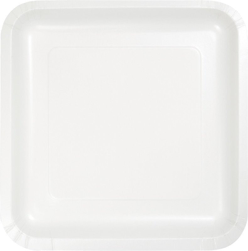 White Square Lunch Plates Paper 18cm