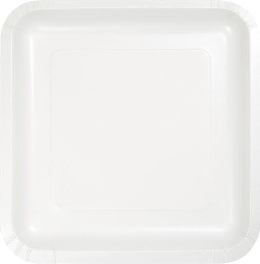 White Square Lunch Plates Paper 18cm