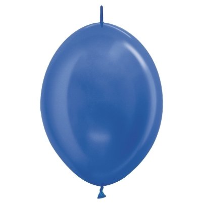 Sempertex 28cm Link O Loon Metallic Blue Latex Balloons 540, 25PK