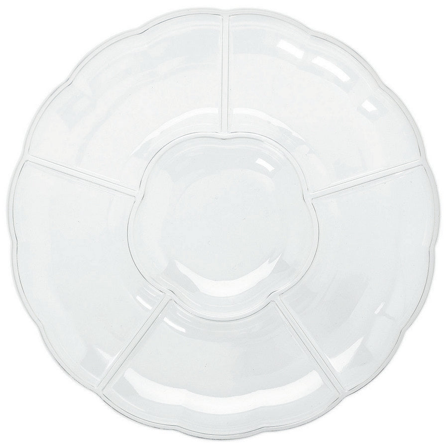 Compartment Chip & Dip Tray Clear - Plastic