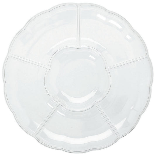 Compartment Chip & Dip Tray Clear - Plastic