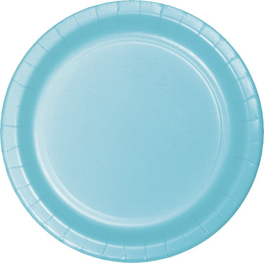 Pastel Blue Lunch Plates Paper 18cm