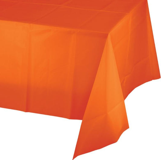 Sunkissed Orange Tablecover Plastic 137cm x 274cm