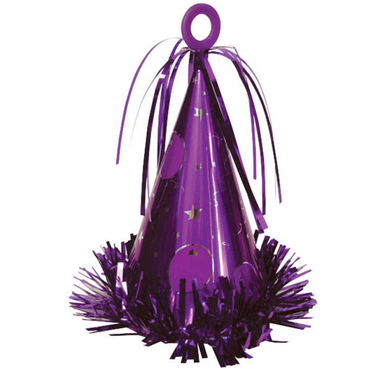 Party Hat Balloon Weight - Purple