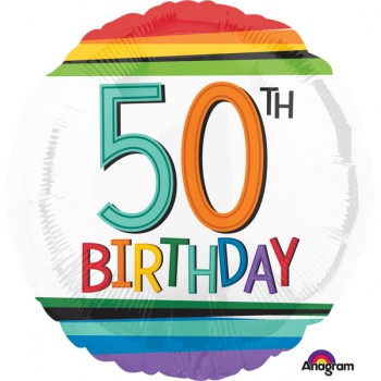 45cm Standard HX Rainbow Birthday 50 S40