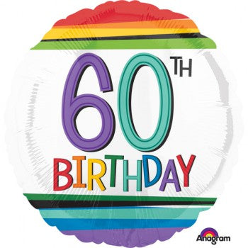 45cm Standard HX Rainbow Birthday 60 S40