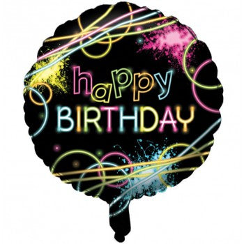 45cm Glow Party Happy Birthday Foil Balloon