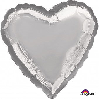 45cm Standard Heart HX Metallic Silver S15