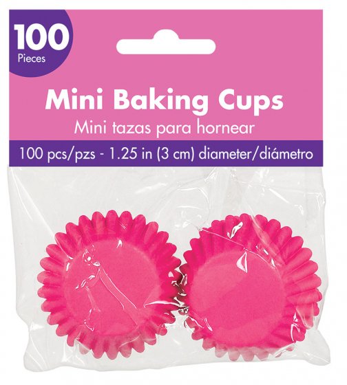 Mini Cupcake Cases Bright Pink