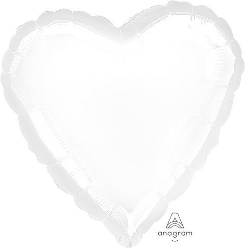 45cm Standard Heart HX Metallic White S15