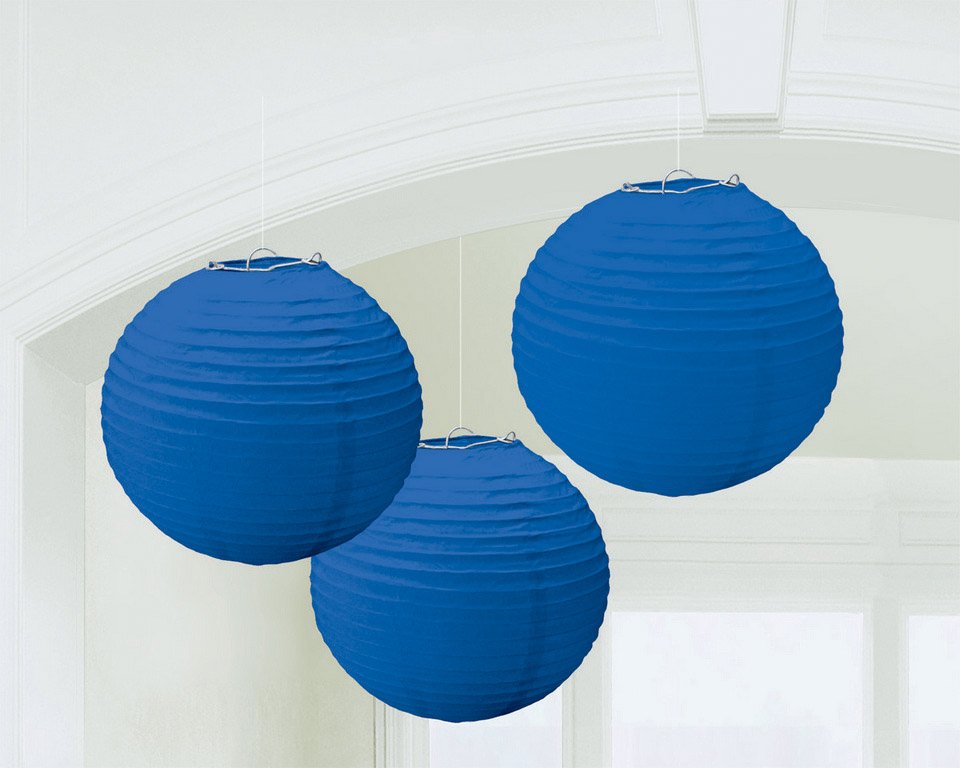 Round Paper Lanterns - Bright Royal Blue