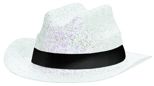 Mini Glitter Cowboy Hat - White