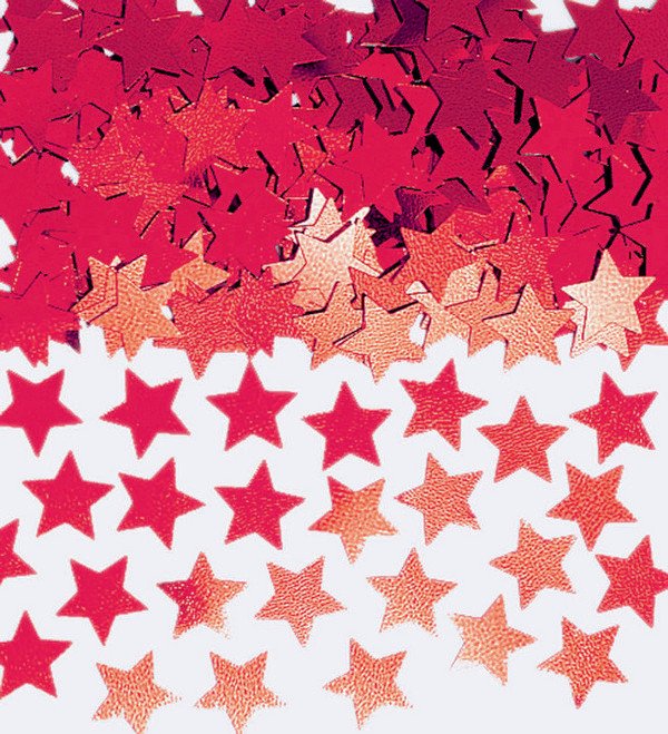Mini Stars Confetti 1/4oz/7g-Red