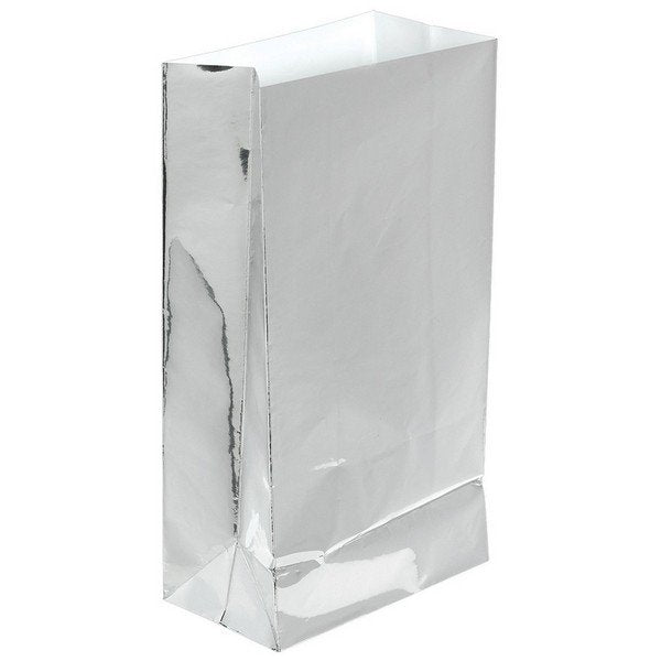 Large Paper Treat Bags Silver Foil