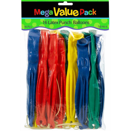Value Pack Favor - Punch Latex Balloons