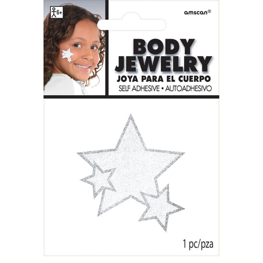 Glitter Star Body Jewelry Team Spirit - White