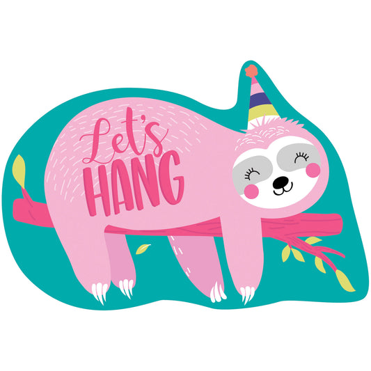 Sloth Postcard Invitations Let's Hang