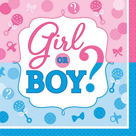 Girl or Boy? Beverage Napkins Gender Reveal