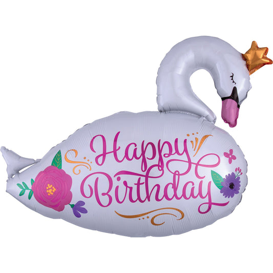 SuperShape XL Happy Birthday Beautiful Swan P35