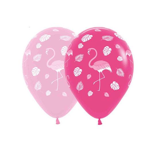 Sempertex 30cm Flamingo Design on Fashion Assorted Latex Balloons, 12PK