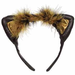 Cat Ears Black and Brown Headband