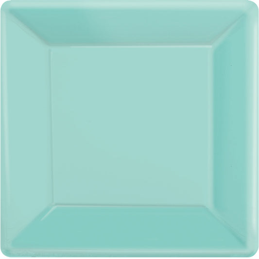 Paper Plates 17cm Square 20CT-Robin's-egg Blue
