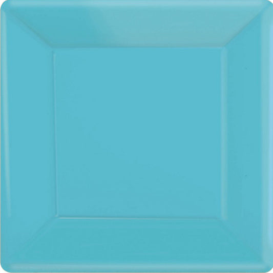 Paper Plates 17cm Square 20CT - Caribbean Blue