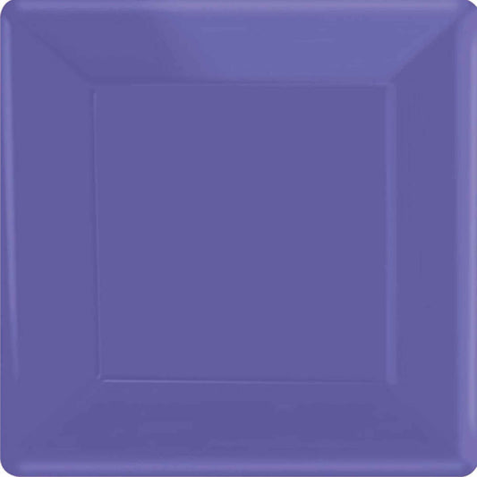 Paper Plates 17cm Square 20CT-New Purple
