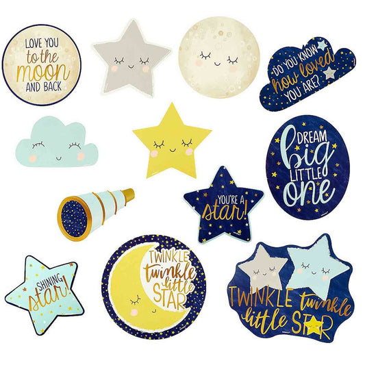 Twinkle Little Star Cardboard Cutouts Assorted Shapes & Sizes