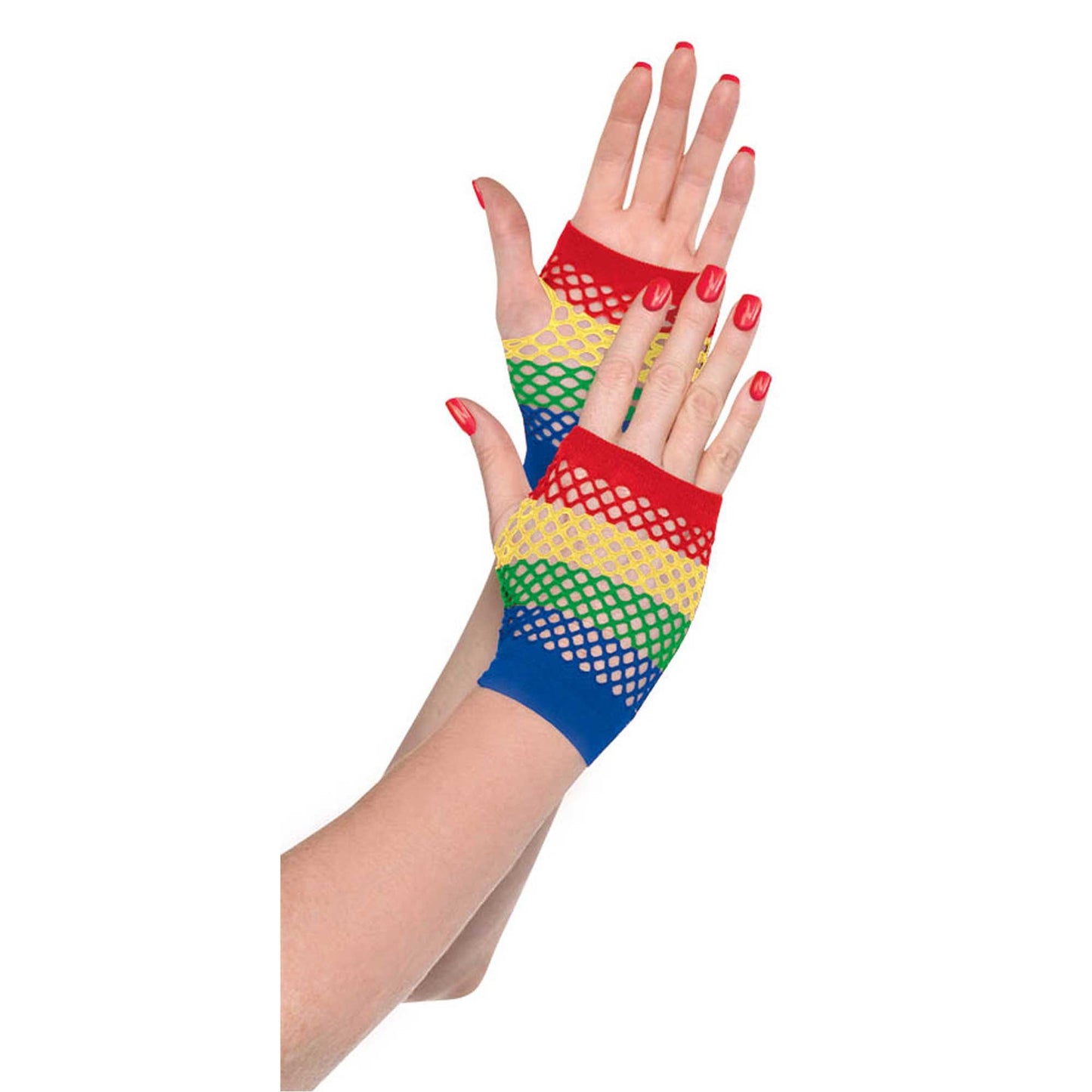 Fishnet Gloves Short - Rainbow
