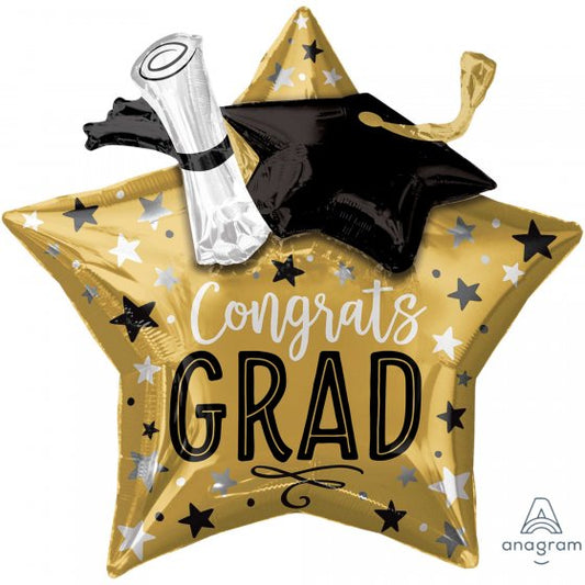 Multi-Balloon XL Congrats Grad Star, Cap & Diploma P47