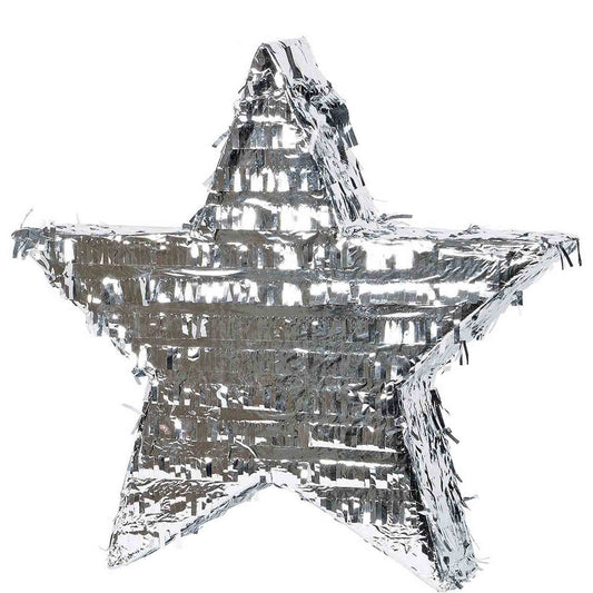 Star 2D Shape Silver Foil Pinata