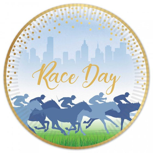 Race Day Hot Stamped  23cm Paper Plates