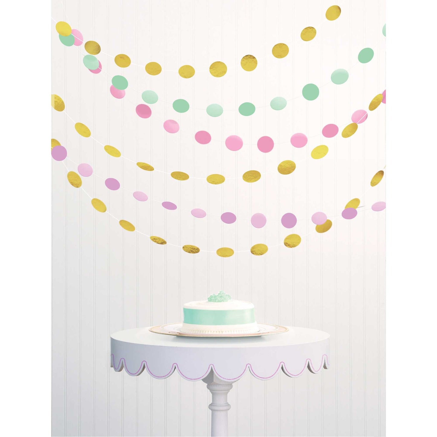 Pastel String Circle Decorations Paper & Foil