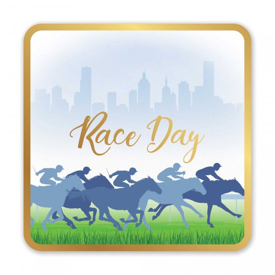 Race Day Hot Stamped Drink Coasters - Pack 6
