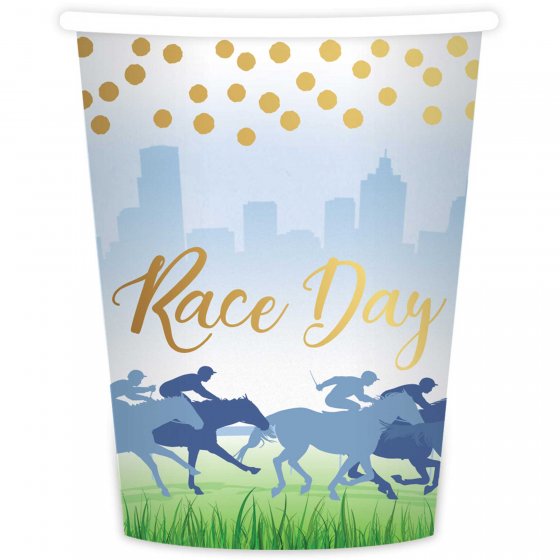 Race Day Hot Stamped 9oz/266ml Paper Cups