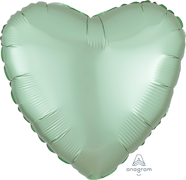 45cm Standard HX Satin Luxe Mint Green Heart S18